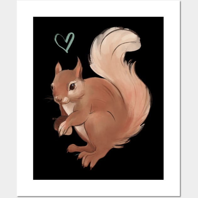 squirrel with a nut Wall Art by niaarts